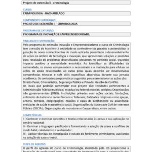Projeto de extensão II Criminologia