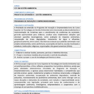 Projeto de extensão II Gestão Ambiental