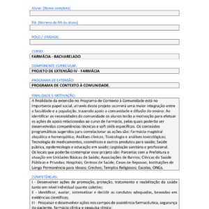 Projeto de Extensão IV - Farmácia
