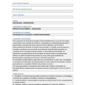 Projeto de extensão Sociologia
