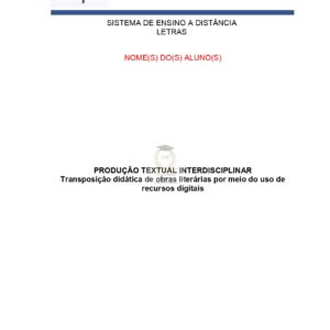 Portfólio Transposição didática de obras literárias por meio do uso de recursos digitais